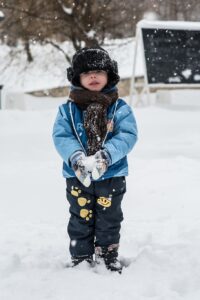 boy child cold enjoyment