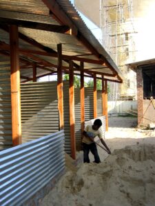 boy works on